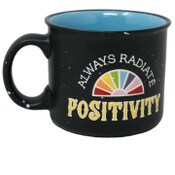 Wholesale - 18oz BLACK RADIATE POSITIVITY RAINBOW MUG, UPC: 840104945896